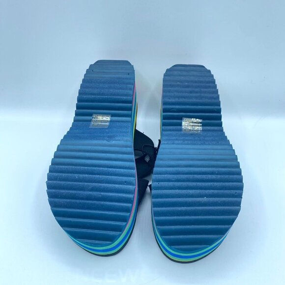 Urban Outfitters Elastic EVA Platform Sandals Sz 10 Black Multicolor NWOT - Picture 3 of 7